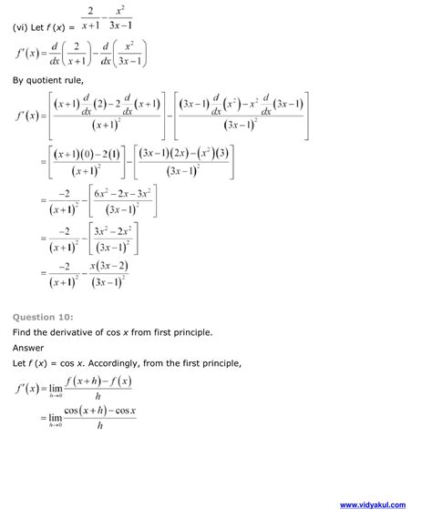 Class 11th Math Limits And Dervatives NCERT Solution CBSE 2023