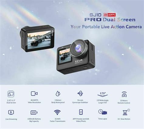 Sjcam Sj Pro Dual Screen K Fps Action Camera Ebay