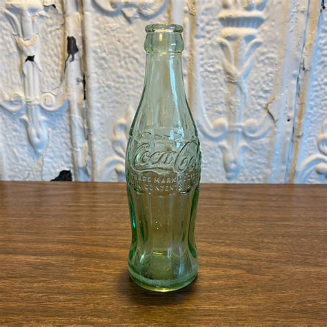 Vintage Coca-cola Green Glass Bottle - Etsy