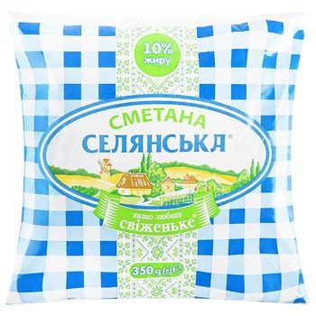 Сметана Селянська 10% 350г - замовити найкращі з NOVUS