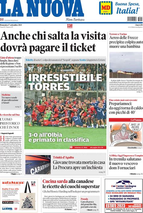 Le Prime Pagine Di Domenica Settembre Il Post