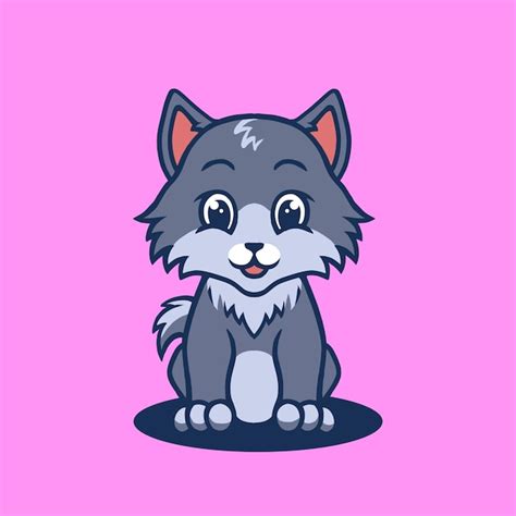 Premium Vector Wolf Cartoon Cute Vector Illustration
