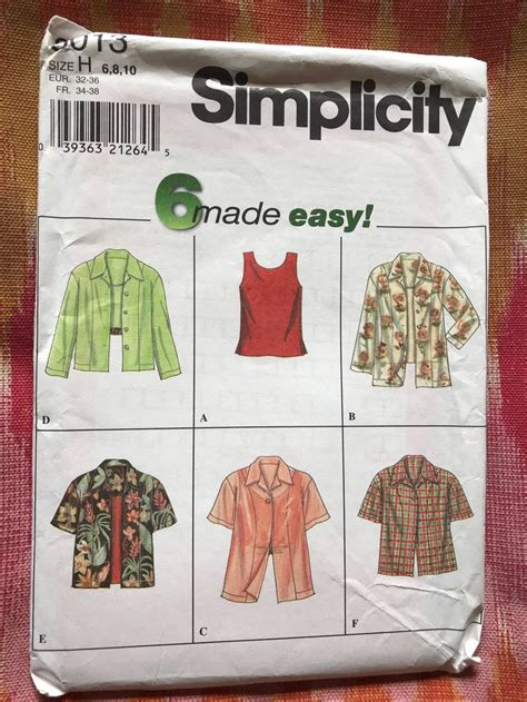 Simplicity Complete Uncut Factory Folds Six Made Easy Etsy