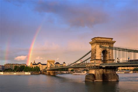 Rainbow and Szechenyi Chain Bridge, Budapest, Hungary | Anshar Images