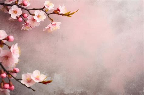 Spring Background With Pink Sakura Flower Premium Ai Generated Image