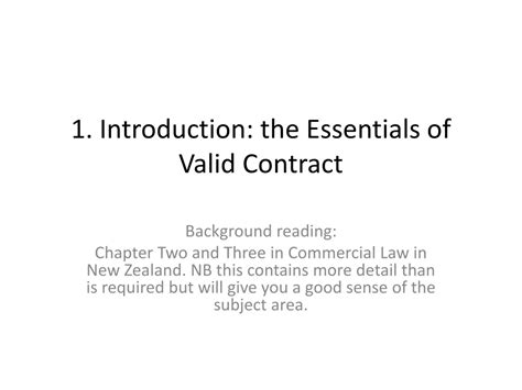 PPT 1 Introduction The Essentials Of Valid Contract PowerPoint