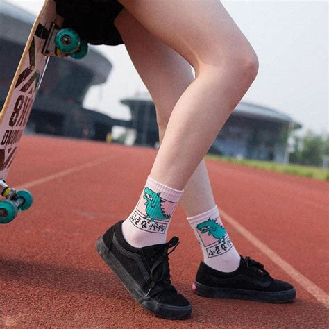 Japan Harajuku Women Cute Cartoon Animal Dog Dinosaur Cat Cotton Socks