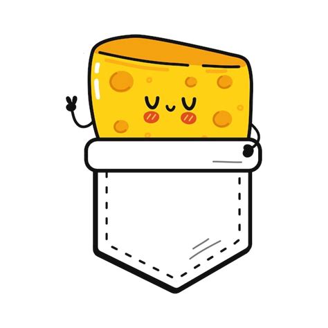 Premium Vector Cute Funny Cheese Pocket Tshirt Print