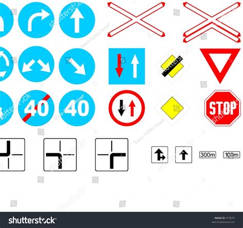 Traffic Signs Obligatory And Priority Stock Vector Illustration 973675