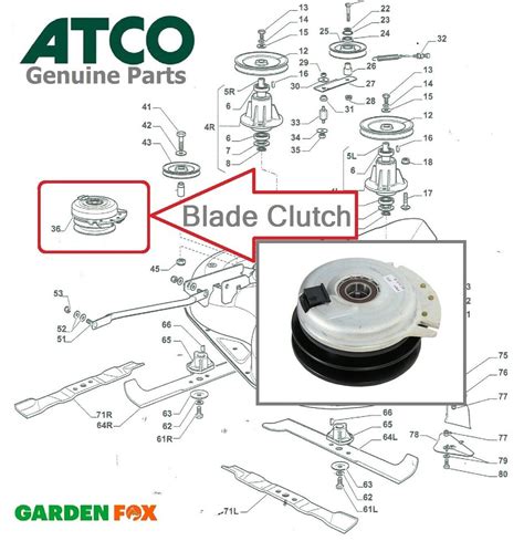 Genuine Atco Gt30h 84cm Ride On Mower Blade Clutch Assy 118399069 0 O138 Ebay