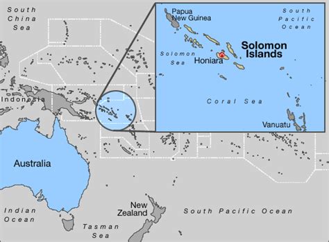 Map Of Solomon Islands In The South Pacific Region Download
