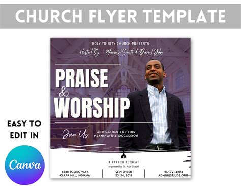 Church Flyer Template Share the Word With Elegance and Impact Canva ...