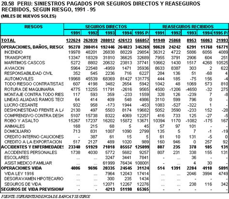 INEI 20 58 SINIESTROS PAGADOS POR SEGUROS DIRECTOS Y REASEGUROS