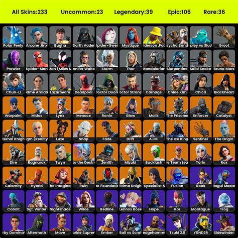 PC XBOX 231 Skins OG STW Wonder Honor Guard Stealth Reflex