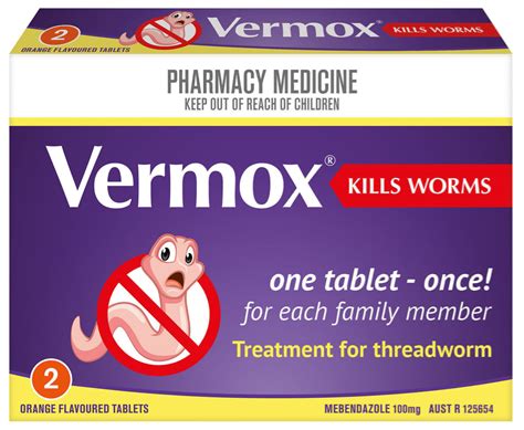 Vermox Worming Tablets 2s - Orange – chemistshop