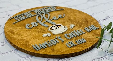 3d Coffee Bar Sign Coffee Bar Decor Personalized T For Etsy