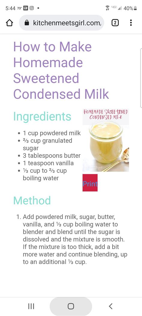 Homemade Sweetened Condensed Milk Artofit