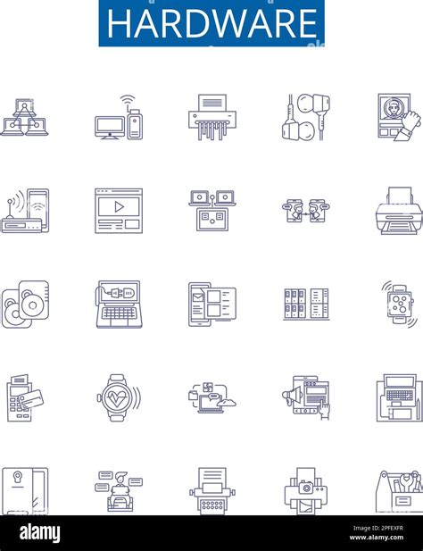 Hardware Line Icons Signs Set Design Collection Of Hardware