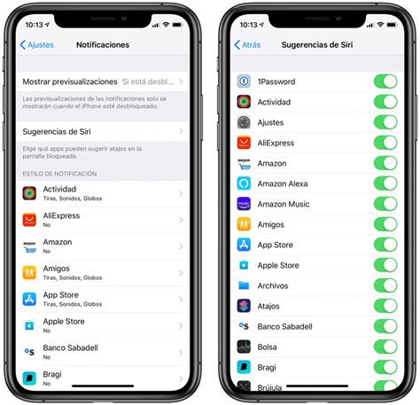 Cómo activar o desactivar las sugerencias de Siri en las aplicaciones