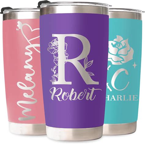 Azufemos Personalized Tumblers With Names Custom Travel Coffee Tumbler For Women Men Christmas