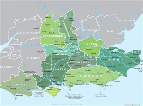 Map Of Southern England With Towns And Villages