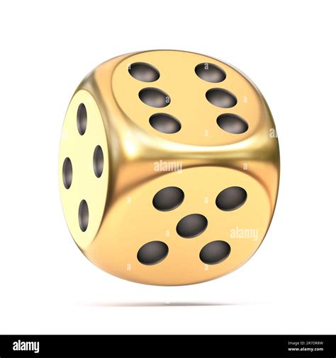 Golden Dice 3d Rendering Illustration Isolated On White Background