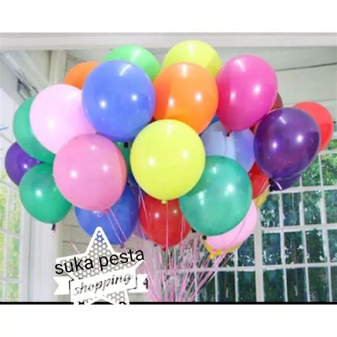 Jual BALON LATEX DOFF 12 INCH ISI 10 PCS MIX WARNA Shopee Indonesia