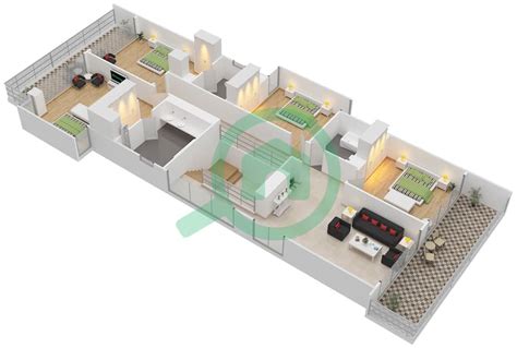 Floor Plans For Type 4F 4 Bedroom Villas In Yas Acres Bayut Abu Dhabi