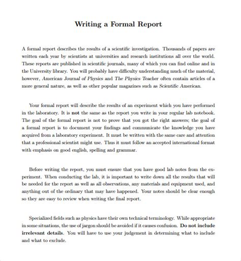 24 Sample Formal Reports Sample Templates