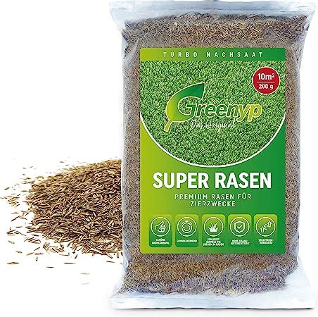 Greenyp Super Rasen I Sattgr Ner Premium Zierrasen Nachsaat I