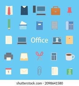 Illustration Simple Cute Office Supplies Stock Vector (Royalty Free ...