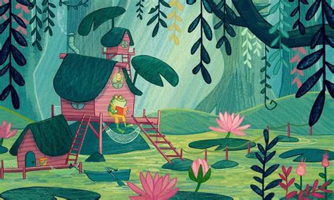 Frog House In 2024 Fox Illustration Frog House Illustration