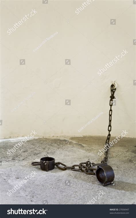 Cell Prison Shackles Fixedattached Freshly Painted Stock Photo Edit