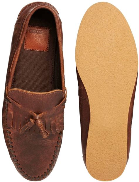 Asos Brand Tassel Loafers In Leather Asos Lookastic