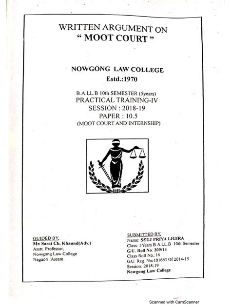 Moot Court Written Argument Pdf