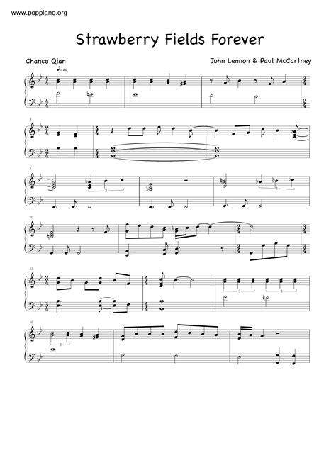 The Beatles Strawberry Fields Forever Sheet Music Pdf Free Score Download ★