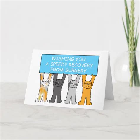 Speedy Recovery From Surgery Cartoon Cats Card Zazzle