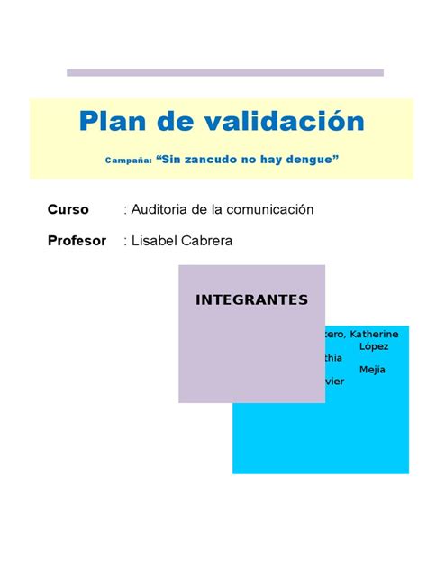 PDF Plan De Validacion Formato DOKUMEN TIPS