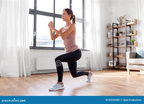 Young Woman Exercising At Home Stock Image Image Of Home Fitness