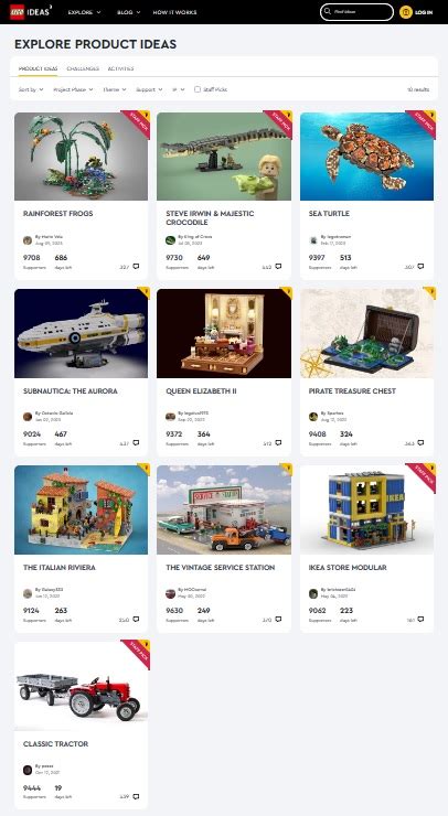 Lego Ideas Project Creations Approaching Supporters Week Of