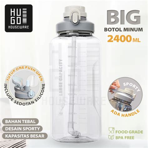 HUGO Botol Minum 2 4 Liter Jumbo Besar Anti Bocor Food Grade Tempat Air