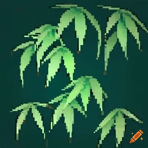 Detailed Pixel Art Of Bamboo Leaves On Craiyon