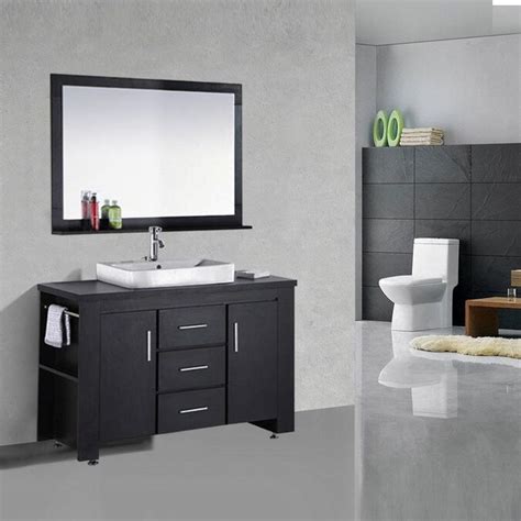 Design Element Washington 48 In Espresso Single Sink Bathroom Vanity With Espresso Laminate Top