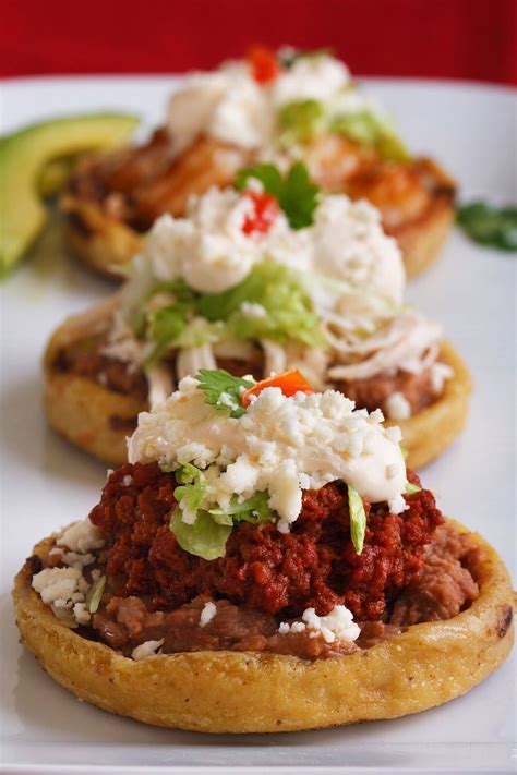 Sopes de chicharrón prensado Mexican food recipes authentic Mexican