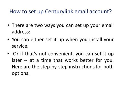 PPT - How to set up Centurylink email account for iphone PowerPoint