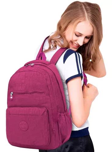 Mochila Para Mujer Barata Mediana Lujosa Espaciosa Escolar Color