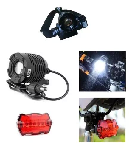 Farol Bike Profissional Lanterna Cabe A Led T Tatica W Cor Preto