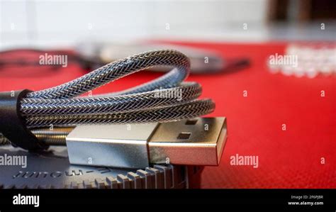 Close Up The Usb Cable Stock Photo Alamy