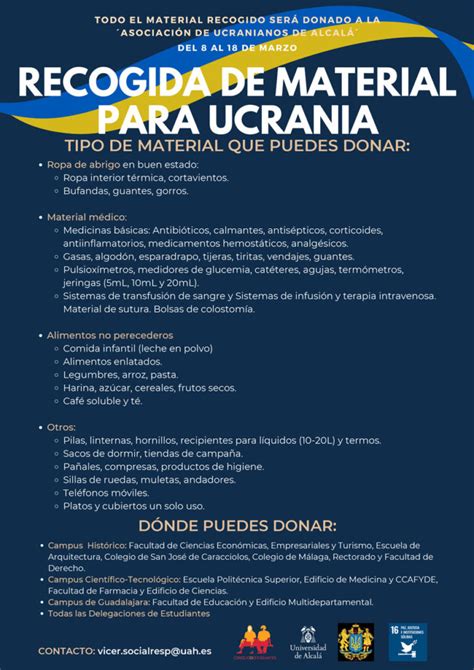 La Universidad de Alcalá pone en marcha diferentes acciones solidarias