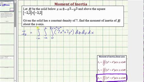 Find The Moment Of Inertia About The Z Axis Of A Solid Using Triple Integrals Youtube